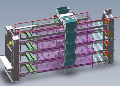 Cage automatique de couche de poulet de type H